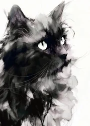Ritratto misterioso di gatto nero