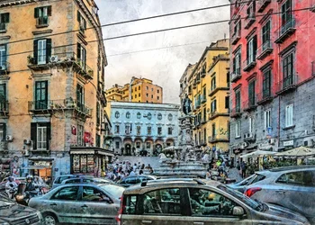 Acquerelli della città di Napoli, Italia (13)