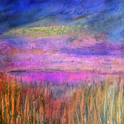 Palude del tramonto viola
