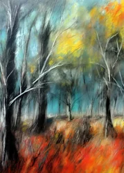 Una foresta autunnale dai colori vivaci