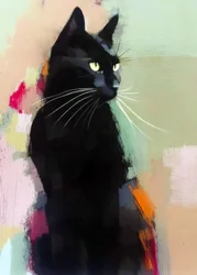 Gatto nero vivace