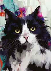Ritratto di un gatto dai colori vivaci
