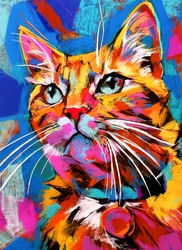 Ritratto di un gatto dai colori vivaci