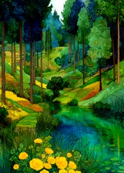 La vivace valle del fiume Forest