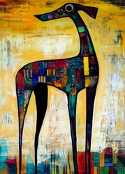Cane in patchwork dai colori vivaci