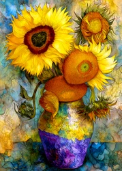 Viva natura con girasoli dai colori vivaci