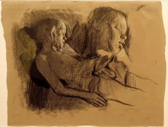 Bambino addormentato e testa di bambino