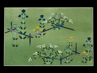 Fiori autunnali, studio per tessuto