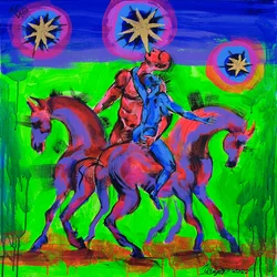 Cavalieri celesti dai colori vivaci