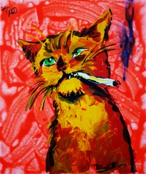 Gatto figo che fuma