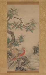 Fagiani tra gli alberi: fiori delle quattro stagioni, probabilmente anni 1560