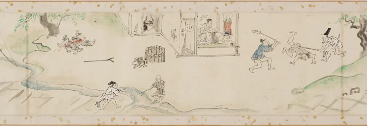 Miracoli compiuti dal bodhisattva Jizo, copia di una sezione di un rotolo, periodo Edo, 1627