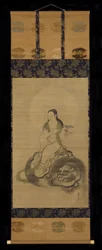 Monju Bosatsu (inchiostro e colore su carta)
