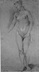 Donna nuda in piedi