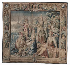 Antonio e Cleopatra (Antonio cattura un pesce salato); arazzo, data sconosciuta
