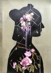 Silhouette interiore in fiore