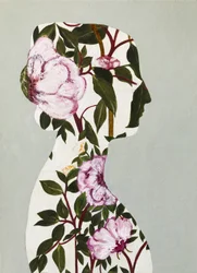 Sagoma di donna con fiori