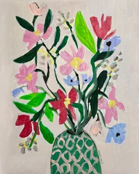Fiori in un vaso colorato