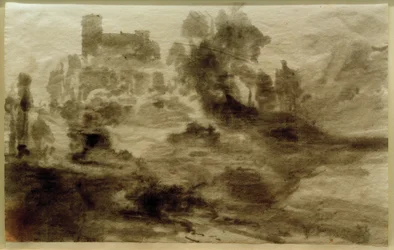 Paesaggio con castello (o chiesa)
