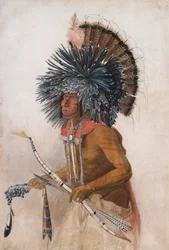 Pehriska-Ruhpa, guerriero Hidatsa, in costume della Danza del Cane