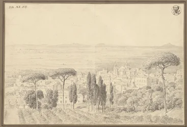 Veduta di un luogo, probabilmente alla periferia di Roma
