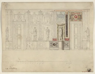 Berlino, Wilhelmstraße 102. Palazzo del principe Albrecht di Prussia, progetto per la sala da pranzo ovale