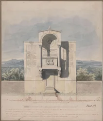 Bonn. Progetto per il monumento funebre di Barthold Georg Niebuhr, con ritratto a rilievo della coppia