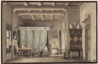 Faust. Dramma di Johann Wolfgang von Goethe. Progetto per una decorazione. La stanza di Gretchen