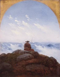 Viandante in cima alla montagna