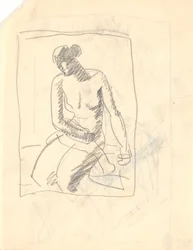 Modello femminile nudo seduto