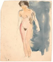 Modella femminile in piedi