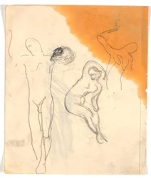 Tre studi di figure nude