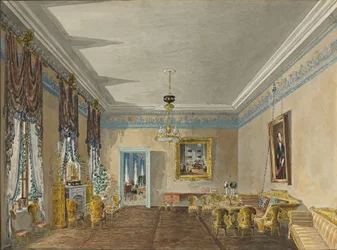 Salotto nella Casa della Principessa Anna Gagarina a Pietroburgo, 1799