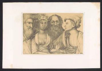 Uomini che uniscono un giovane uomo e una giovane donna