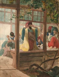 Una bottega di barbiere, ca. 1849