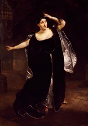 Giuditta Pasta (1797-1865), soprano italiana, nella scena della pazzia di Anna Bolena, dall
