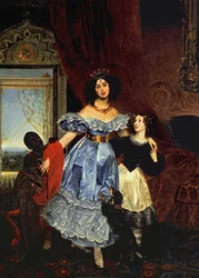 Ritratto della contessa Julia Samoilova con la sua figliastra Amazillia Pacini e un ragazzo nero, 1832-1834