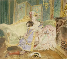 Appuntamento. Illustrazione per il romanzo Il nero di Pietro il Grande di A. Pushkin