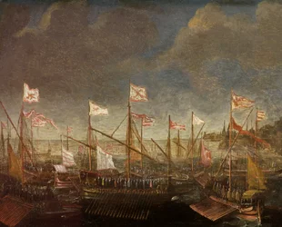 Paesaggio Marino Mediterraneo con Galee