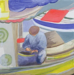 Pescatore greco alla fine della giornata