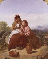 Leggere una lettera: una ragazza con una brocca