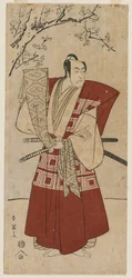 Ichikawa Monnosuke II come un signore che tiene uno stendardo, 1791