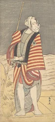 Il secondo Ichikawa Komazo come barcaiolo sul ponte di una chiatta, ca. 1793