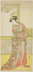 Attore Sanogawa Ichimatsu III Possibilmente nel ruolo di Masago Gozen in "Lo specchio d