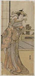 Arashi Murajiro come una Cortigiana che Tiene una Lettera, fine anni 1780
