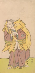 Nakamura Tomijuro come un vecchio con una barba rada, ca. 1780