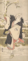 Onoe Matsusuke come un Kannen-Butsu o monaco buddista mendicante, ca. 1790