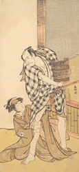 Scena dalla commedia Yoshitsune e i mille ciliegi Yoshitsune..., 8° o 9° mese, 1784