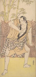 Il secondo Ichikawa Komazo come un uomo in atteggiamento drammatico