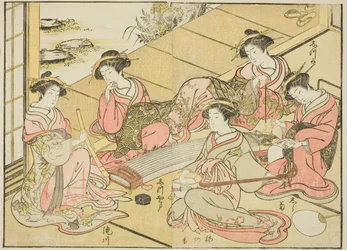 Cortigiane del Tamaya, dal libro "Specchio delle belle donne dei quartieri del piacere," vol. 1